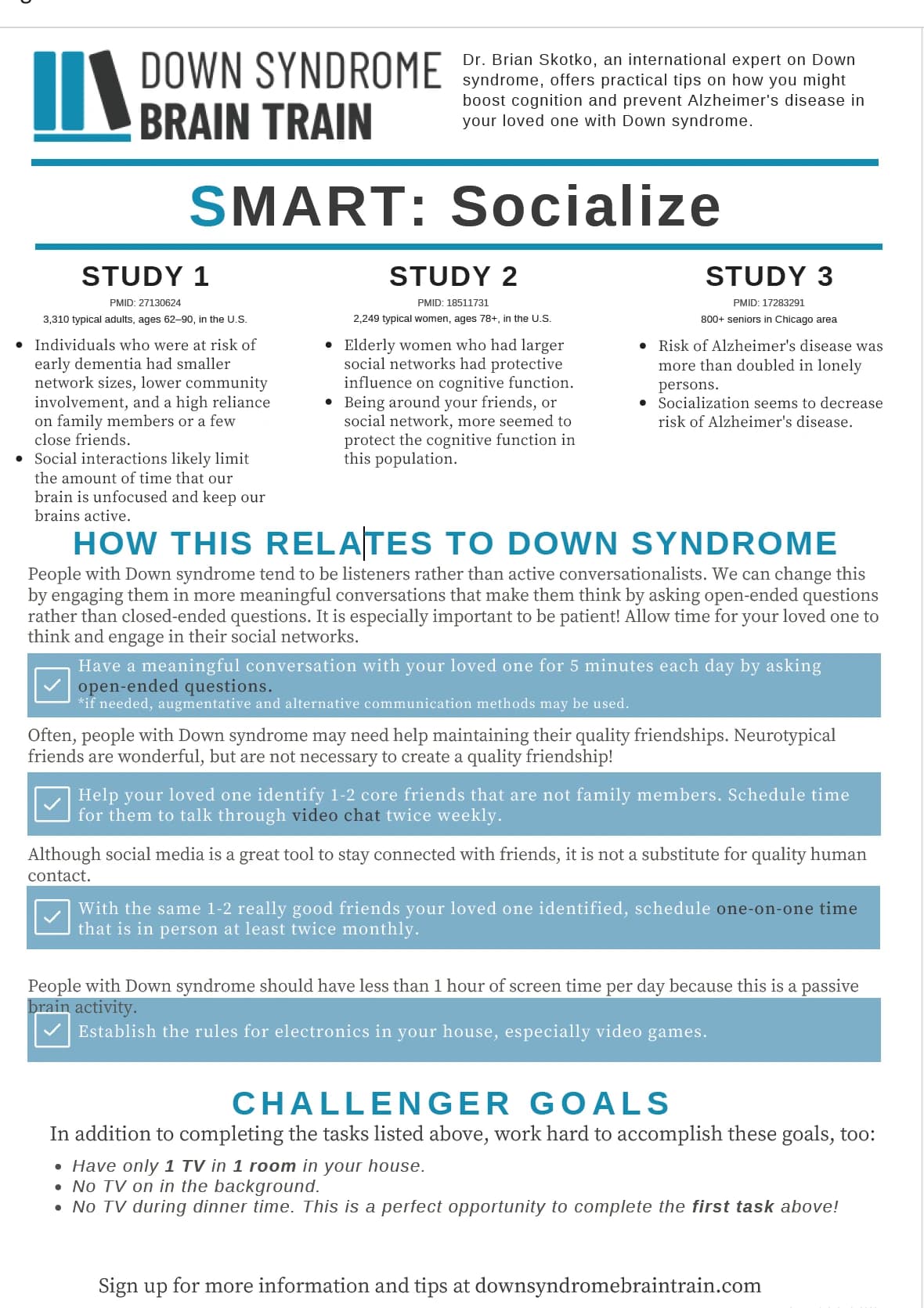 Down Syndrome Brain Train 1